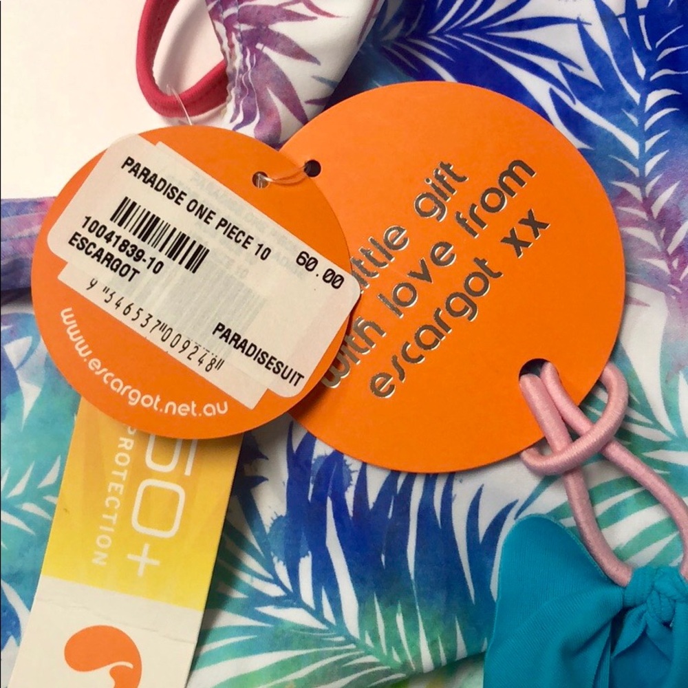 BNWT Girls Escargot One Piece Swimsuit Size 10 - Picture 4 of 7